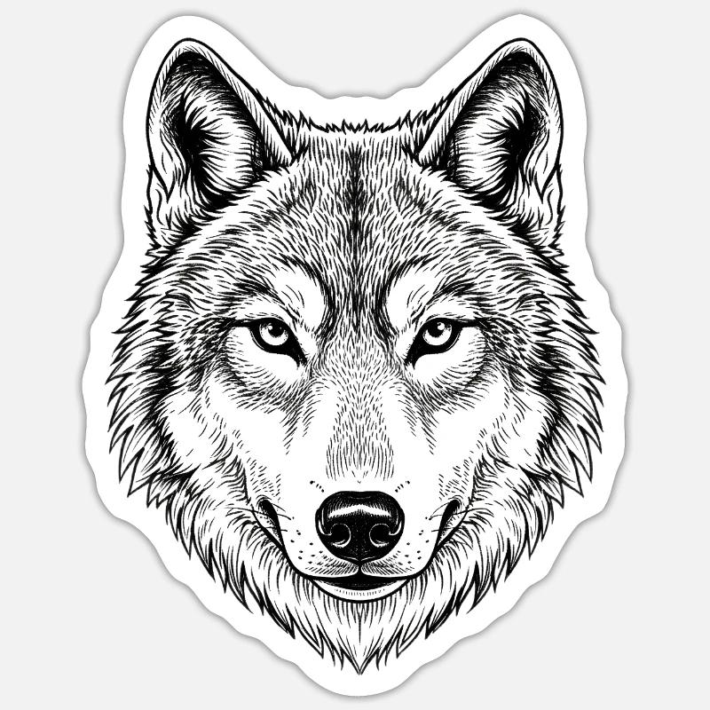 Wolf - Sticker size S (10 x 10 cm) - white matte