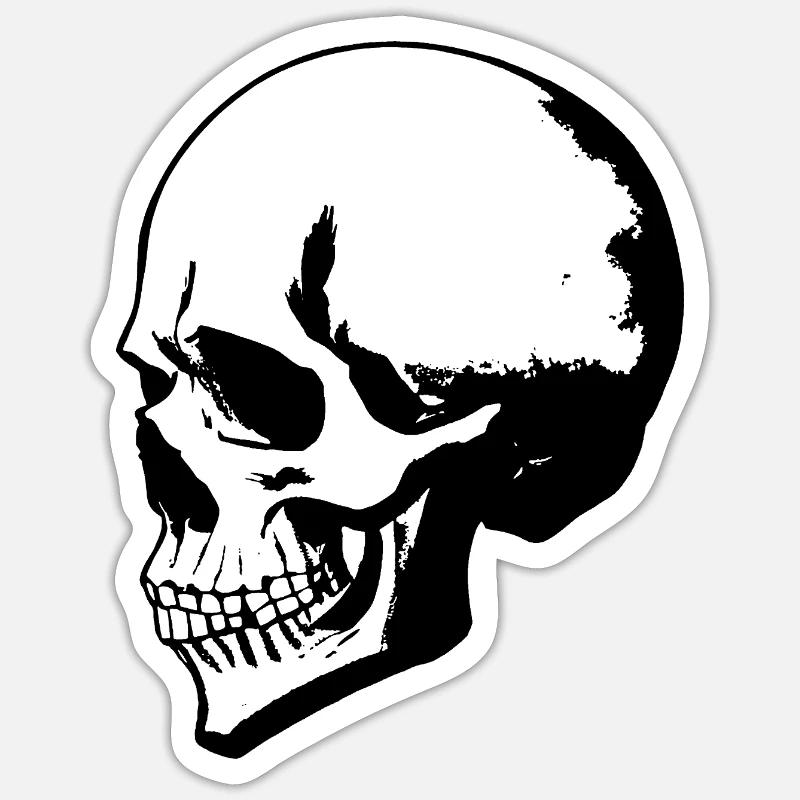Totenkopf - Sticker Größe S (10 x 10 cm) - Mattweiß