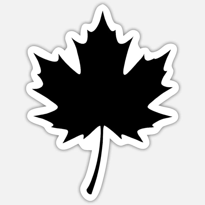 Maple Leaf Silhouette – Natural Minimalism - Sticker size S (10 x 10 cm) - white matte