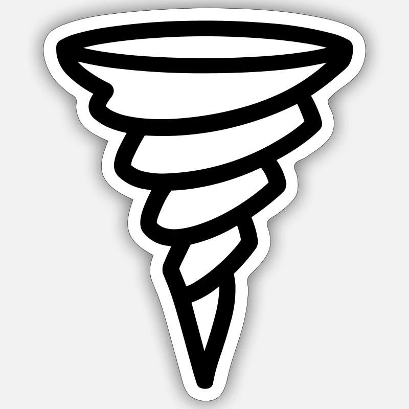 Tornado - Sticker Größe S (10 x 10 cm) - Mattweiß