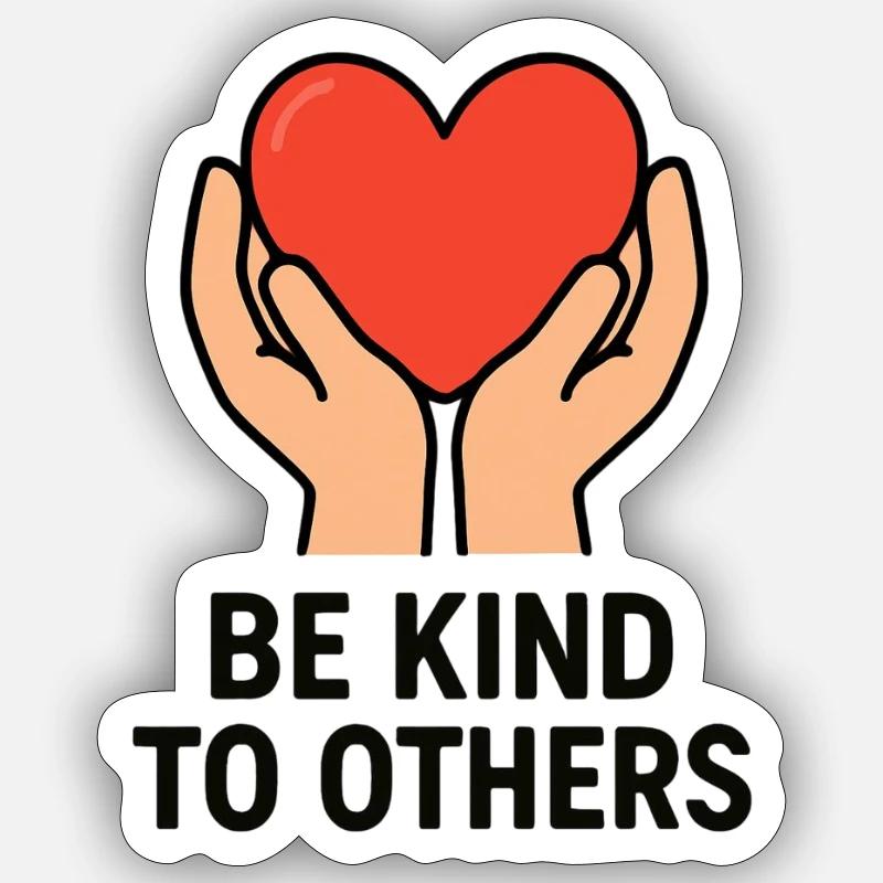 Hände halten Herz der Güte Sticker Größe S (10 x 10 cm)