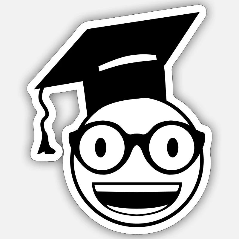 Étudiant nerd - Sticker taille S (10 x 10 cm) - blanc mat