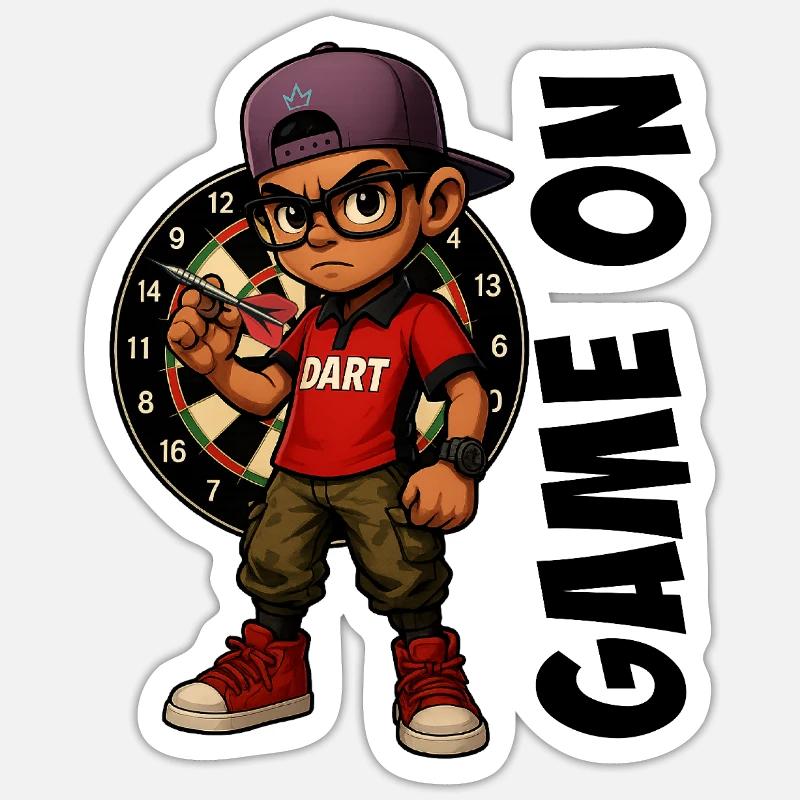 Fléchettes, fléchettes, joueur de fléchettes Sticker taille S (10 x 10 cm)