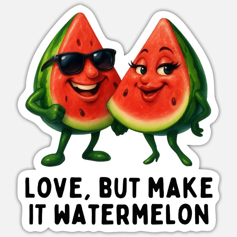 Aime, mais fais que ce soit pastèque Sticker taille S (10 x 10 cm)