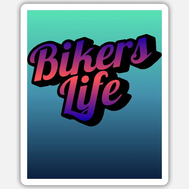 Biker Lebensgradient Sticker Größe S (10 x 10 cm)