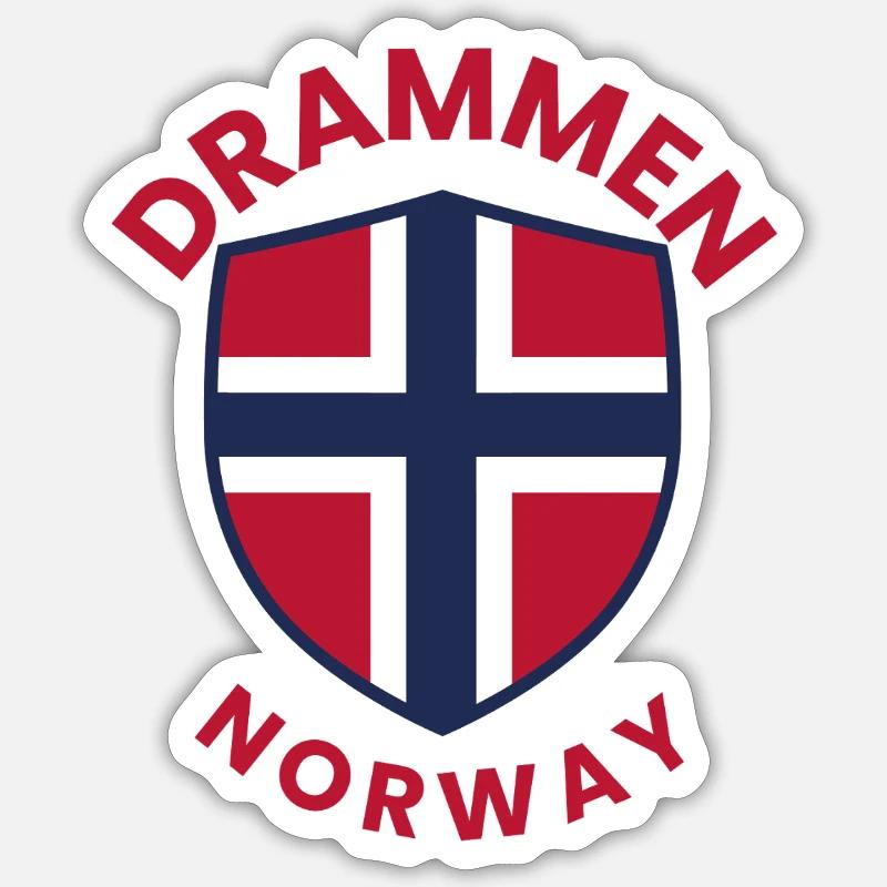 Drammen Norway Shield Emblem Sticker size S (10 x 10 cm)