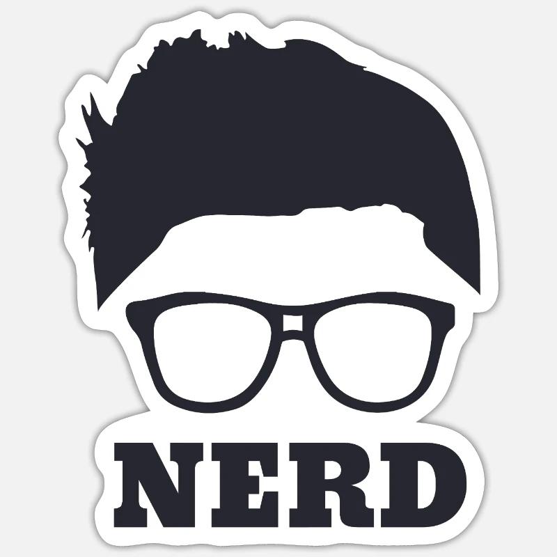 Nerd - Sticker size S (10 x 10 cm) - white matte