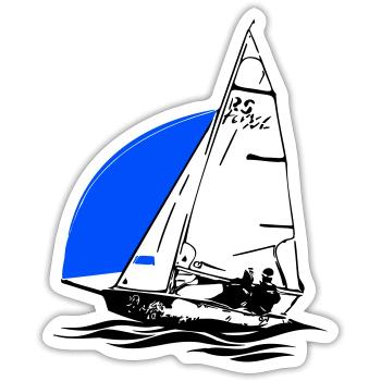 RS Feva XL Segelboot Jugend Segeln Jolle Regatta - Sticker Größe S (10 x 10 cm) - Mattweiß - Vorne
