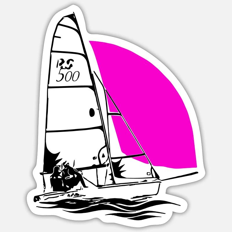 RS 500 Sailing dinghy regatta sailing sailing coloured Sticker size S (10 x 10 cm)