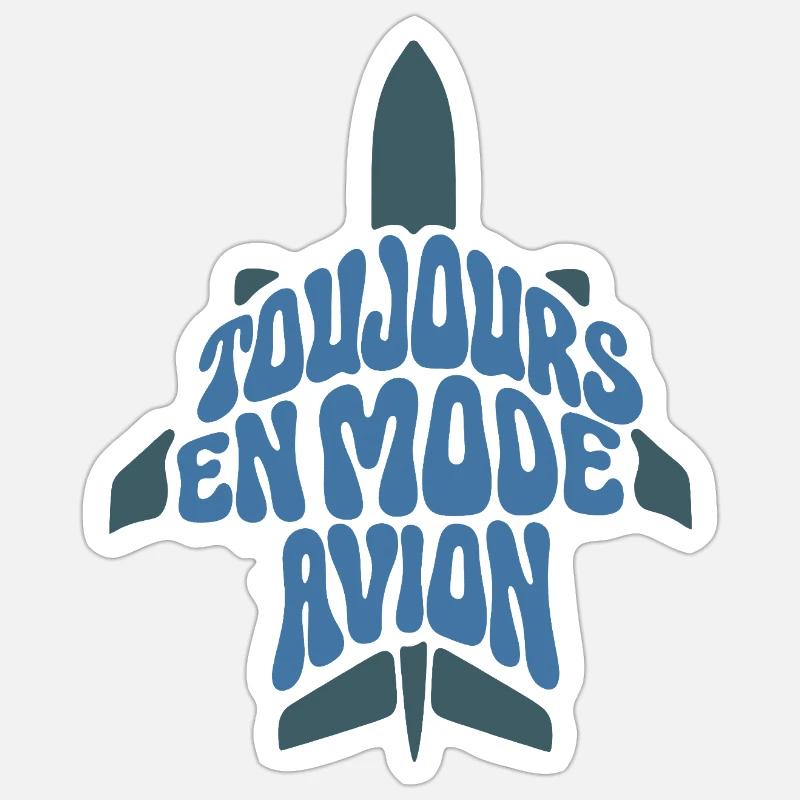 FLUGZEUGMODUS – lass uns reden. - Sticker Größe S (10 x 10 cm) - Mattweiß