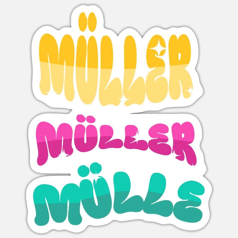 Müller Navn Efternavn Sticker størrelse S (10 x 10 cm)