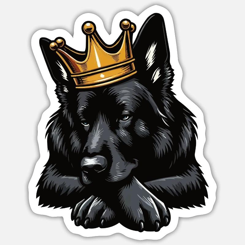 Black German Shepherd German Shepherd Owner - Sticker size S (10 x 10 cm) - white matte