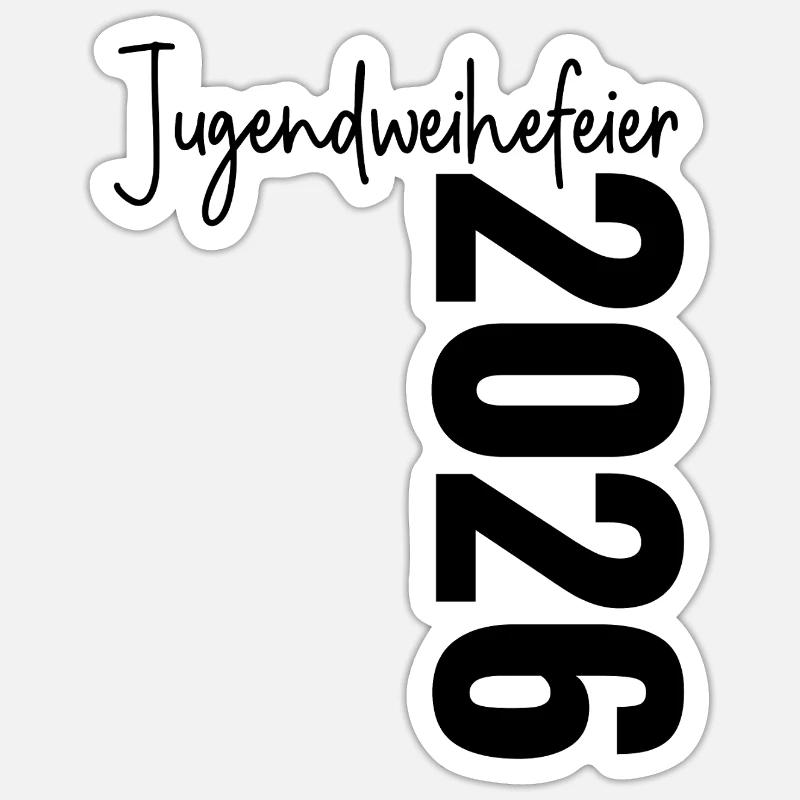 Jugendweihefeier 2026 - Sticker Größe S (10 x 10 cm) - Mattweiß