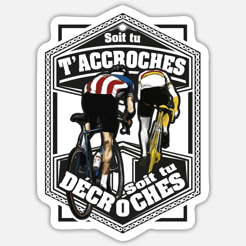 Accroches Décroches Cyclisme - Sticker taille S (10 x 10 cm) - blanc mat