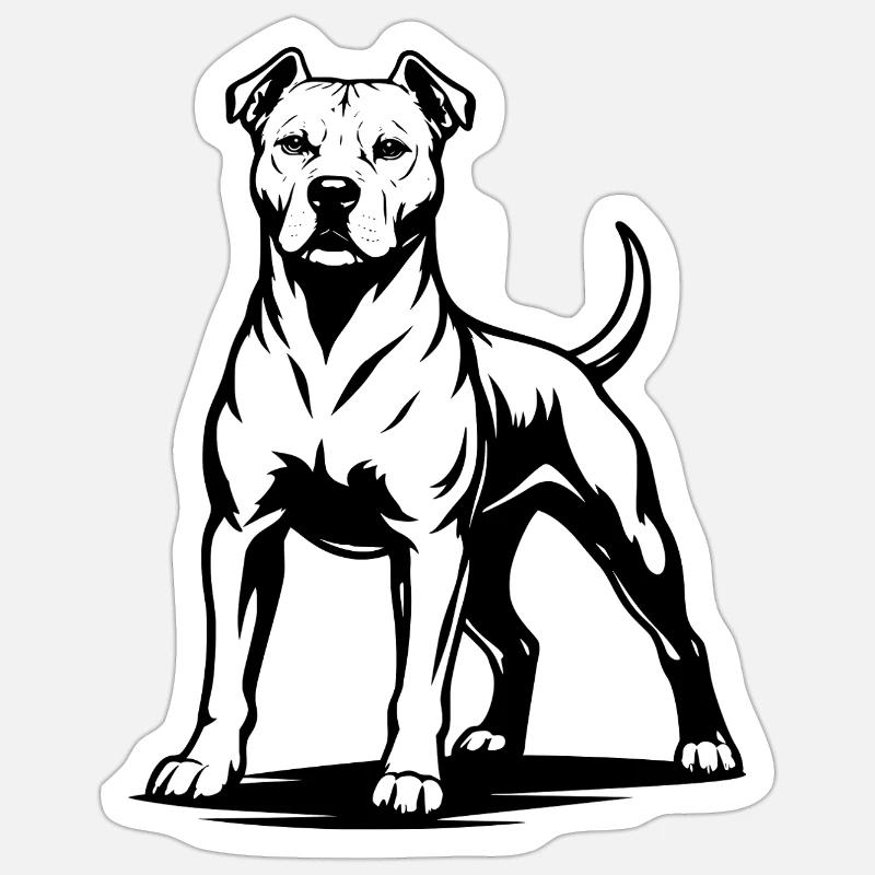 Pitbull in stolzer Pose Sticker Größe S (10 x 10 cm)