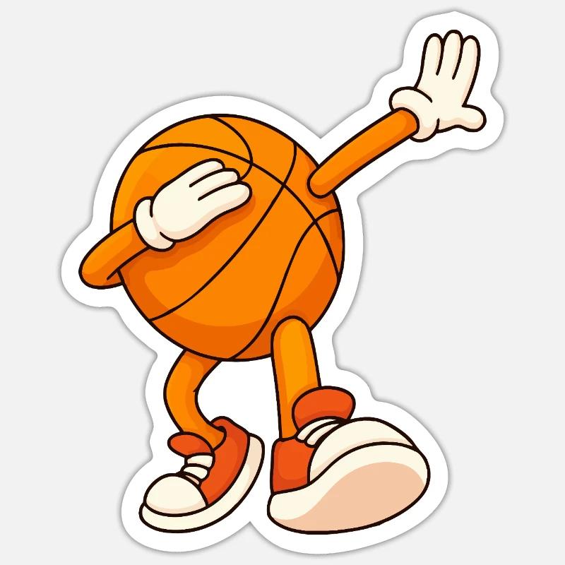 Basketball-Maskottchen Dunks Sticker Größe S (10 x 10 cm)