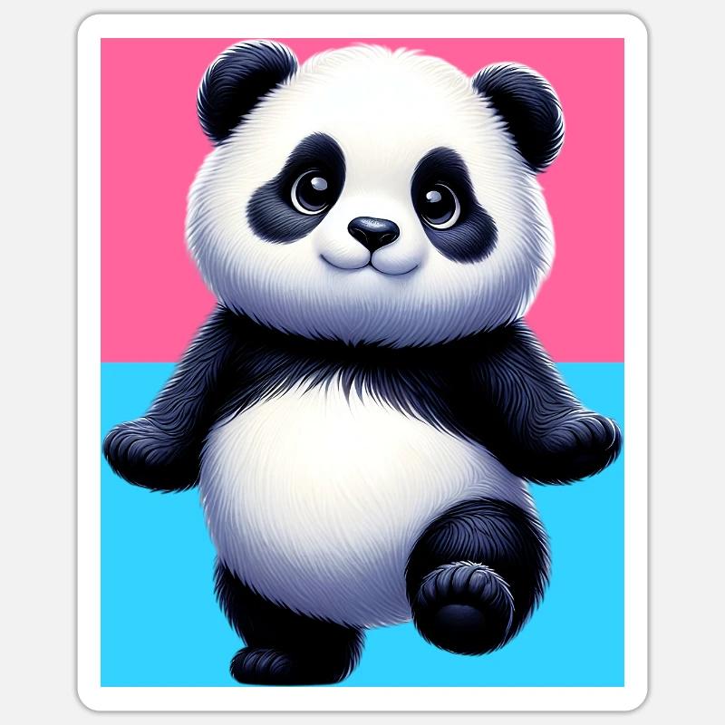panda - Sticker taille S (10 x 10 cm) - blanc mat
