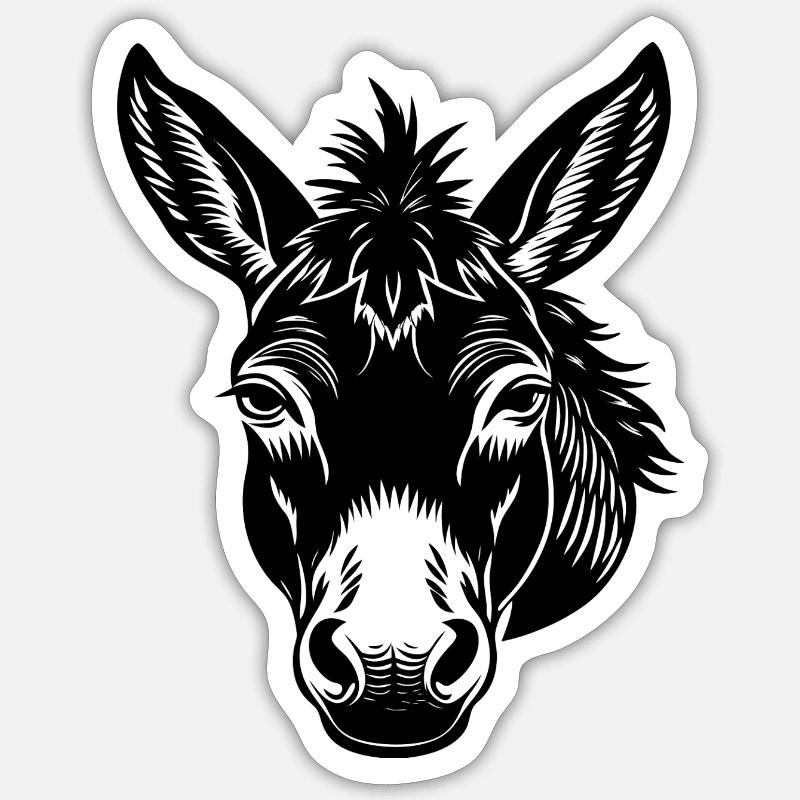 Mule face Sticker size S (10 x 10 cm)