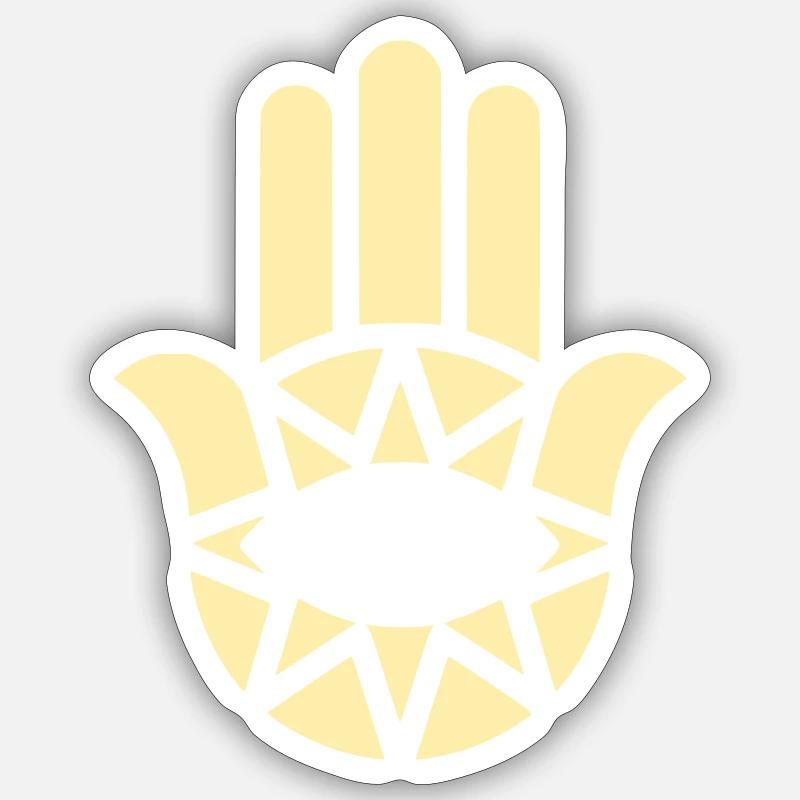 Ornement à main Hamsa - Sticker taille S (10 x 10 cm) - blanc mat