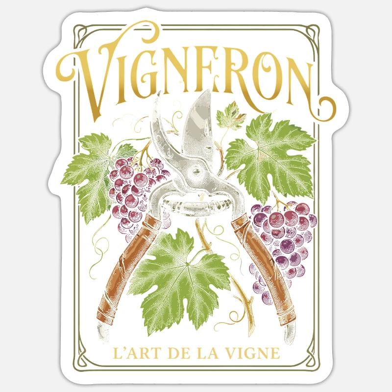 Winemaker Passion Viticulture Wine Sticker size S (10 x 10 cm)