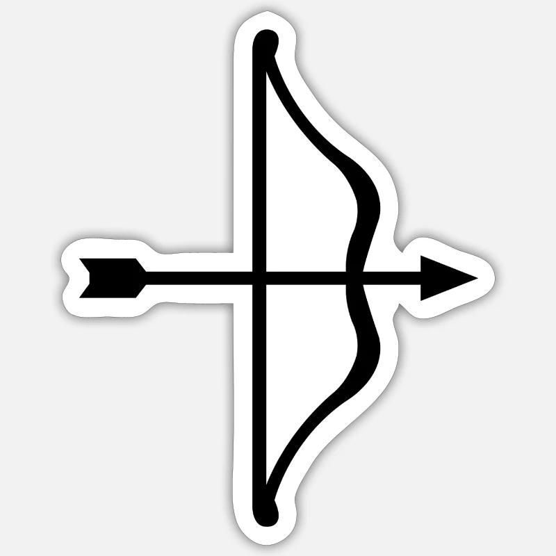 Bogen und Pfeil - Sticker Größe S (10 x 10 cm) - Mattweiß