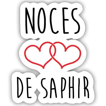 Sapphire Wedding 16 Years of Marriage - Sticker size S (10 x 10 cm) - white matte - Front