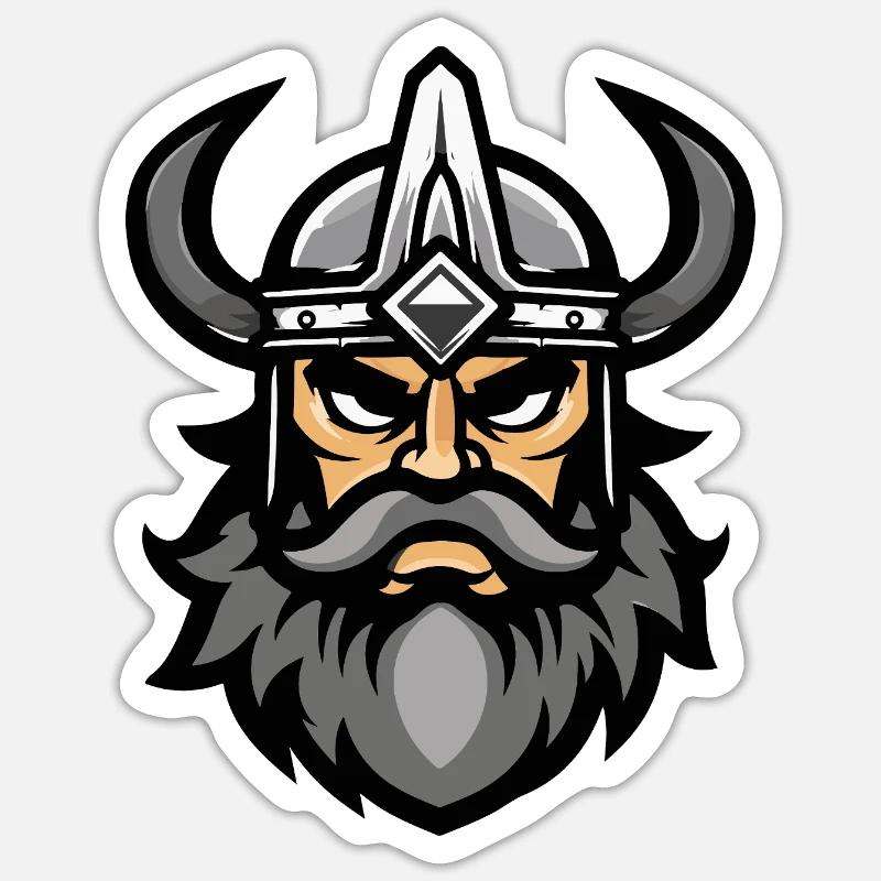 Wikinger Kopf Valhalla Sticker Größe S (10 x 10 cm)