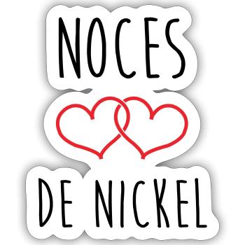 Nickel-Hochzeit 28 Jahre Glück und Liebe - Sticker Größe S (10 x 10 cm) - Mattweiß - Vorne