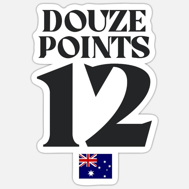 Twelve Points Australia Eurovision  Sticker size S (10 x 10 cm)