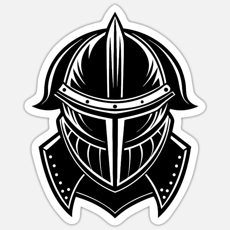 Casque de chevalier - Sticker taille S (10 x 10 cm) - blanc mat