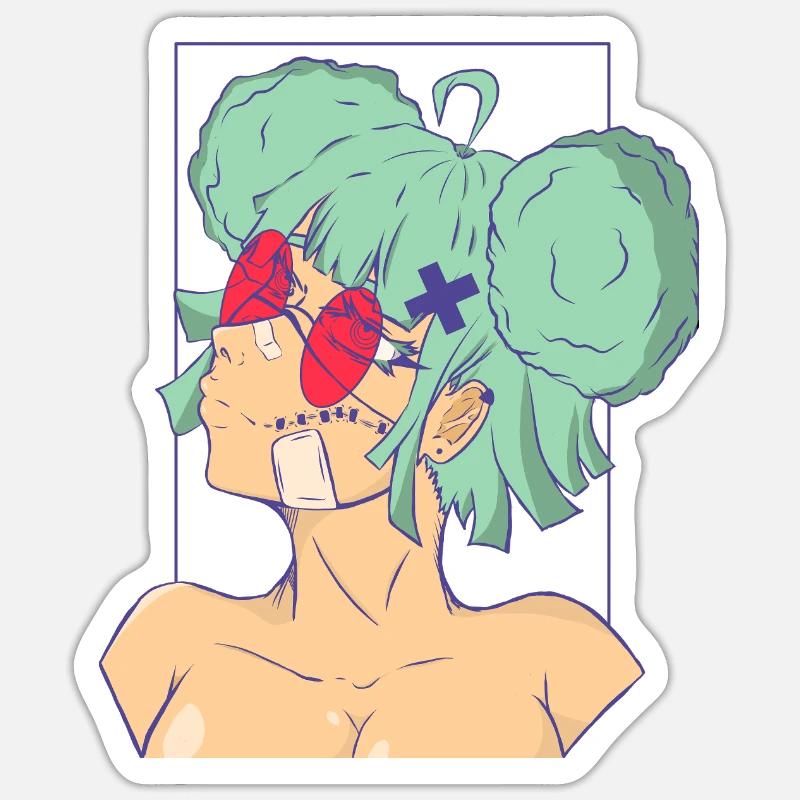 Nezu - Sticker taille S (10 x 10 cm) - blanc mat