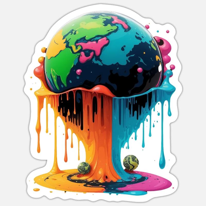 Globe - Earth - Globe - Sticker size S (10 x 10 cm) - white matte
