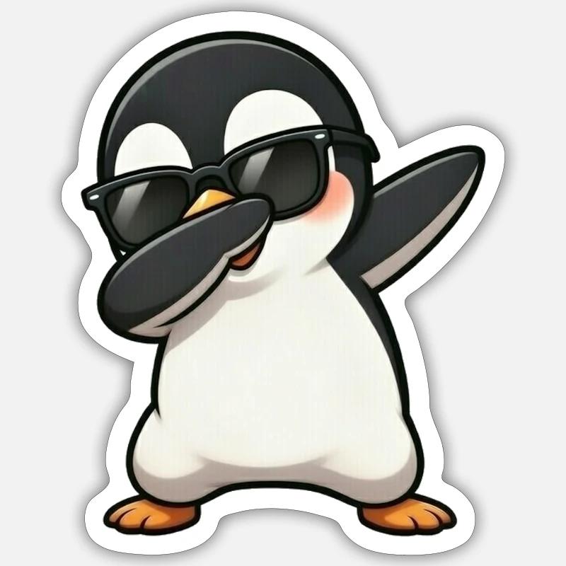 Dabbing Pingouin Sticker taille S (10 x 10 cm)