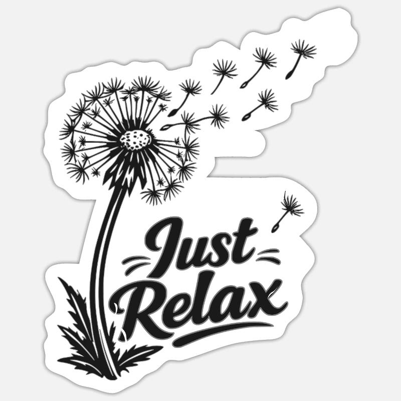 Just Relax Motif – Fun Chill Design - Sticker taille S (10 x 10 cm) - blanc mat