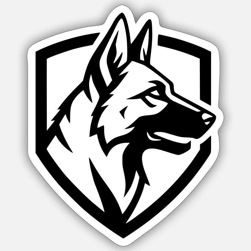 German Shepherd Crest Shield Security Sticker size S (10 x 10 cm)