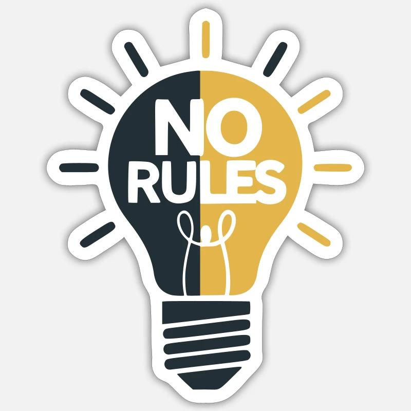No Rules Lichtkugel Design Sticker Größe S (10 x 10 cm)