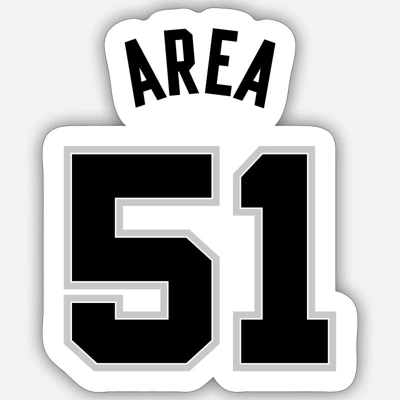 ZONE 51 Noir Sticker taille S (10 x 10 cm)