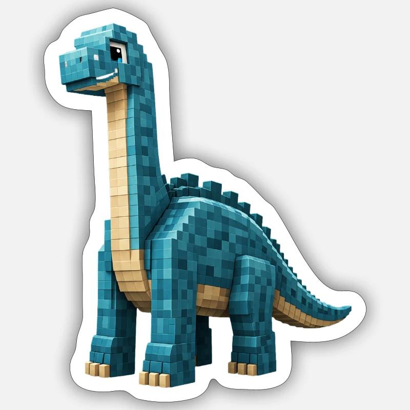 Pixel Brontosaurus Sticker size S (10 x 10 cm)