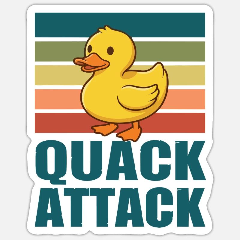 Quack Attack Duck - Sticker size S (10 x 10 cm) - white matte