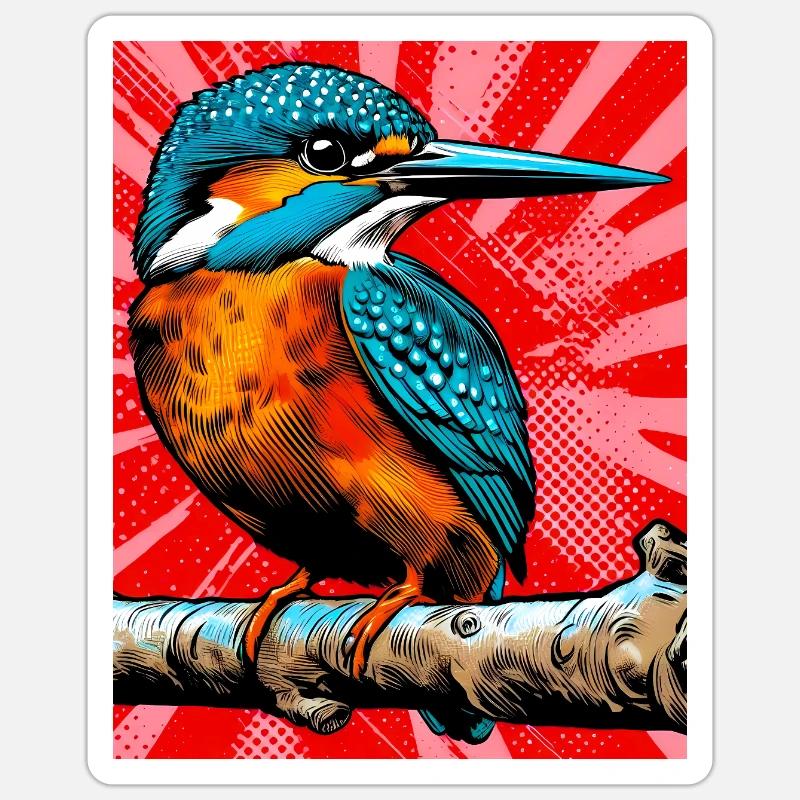 Eisvogel - Sticker Größe S (10 x 10 cm) - Mattweiß
