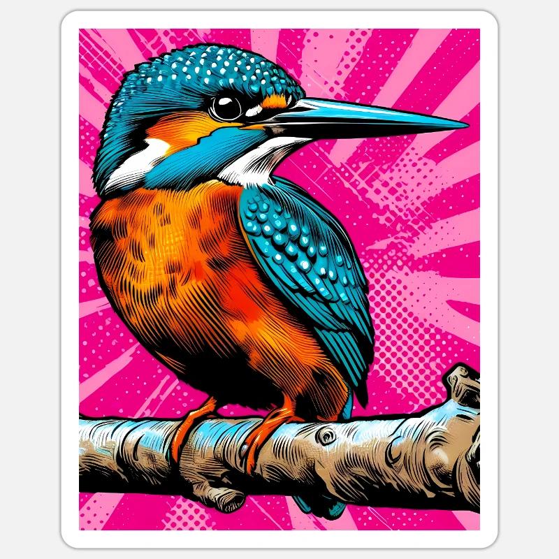 Eisvogel - Sticker Größe S (10 x 10 cm) - Mattweiß