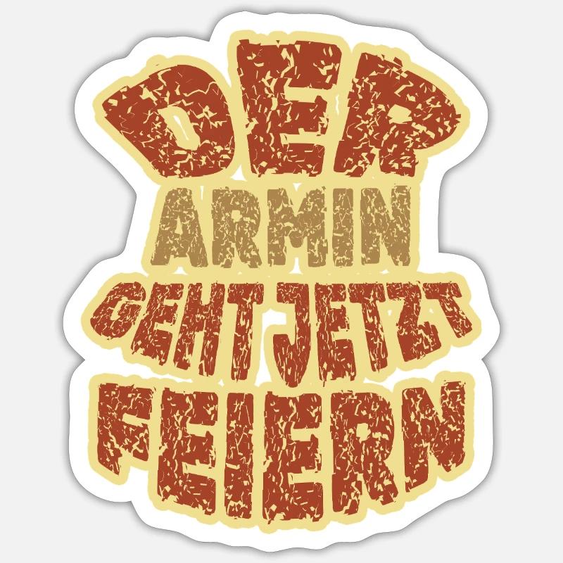 Armin - Sticker Größe S (10 x 10 cm) - Mattweiß