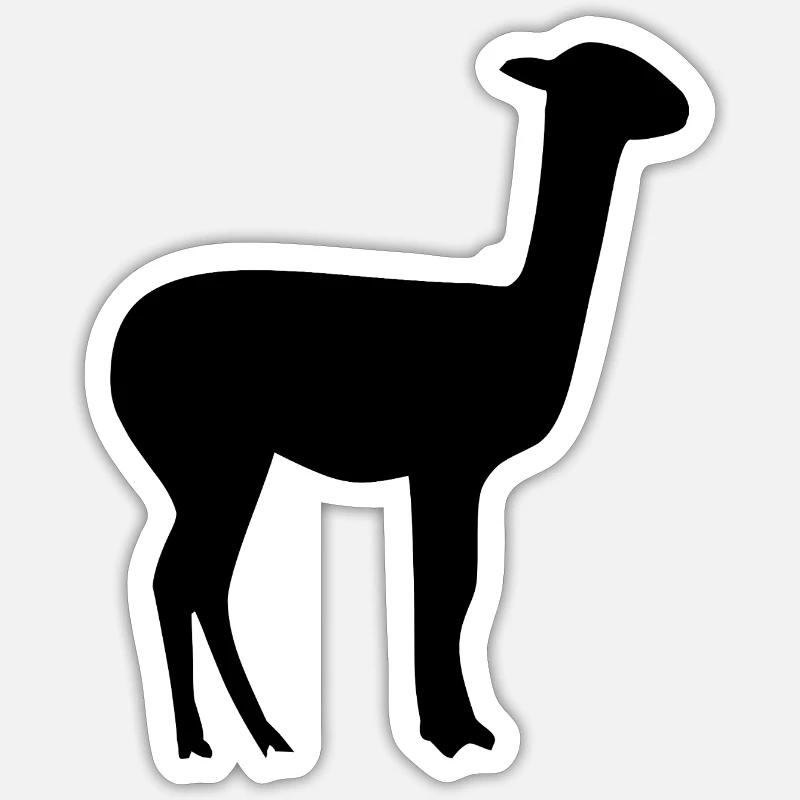lama - Sticker taille S (10 x 10 cm) - blanc mat