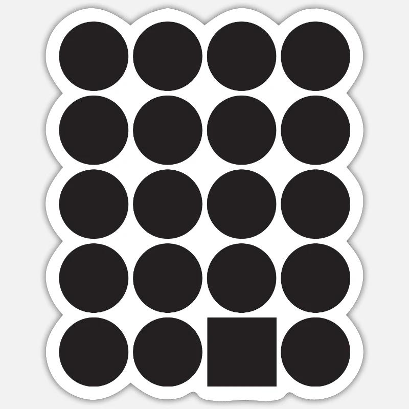 Geometric Dot Grid with a Square - Sticker size S (10 x 10 cm) - white matte