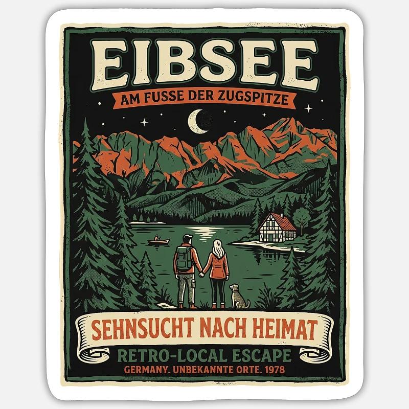 Eibsee Heimat - Sticker Größe S (10 x 10 cm) - Mattweiß