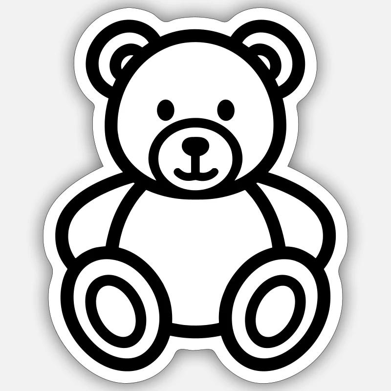 ours - Sticker taille S (10 x 10 cm) - blanc mat