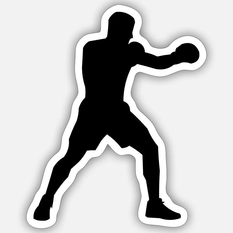 boxer - Sticker Größe S (10 x 10 cm) - Mattweiß