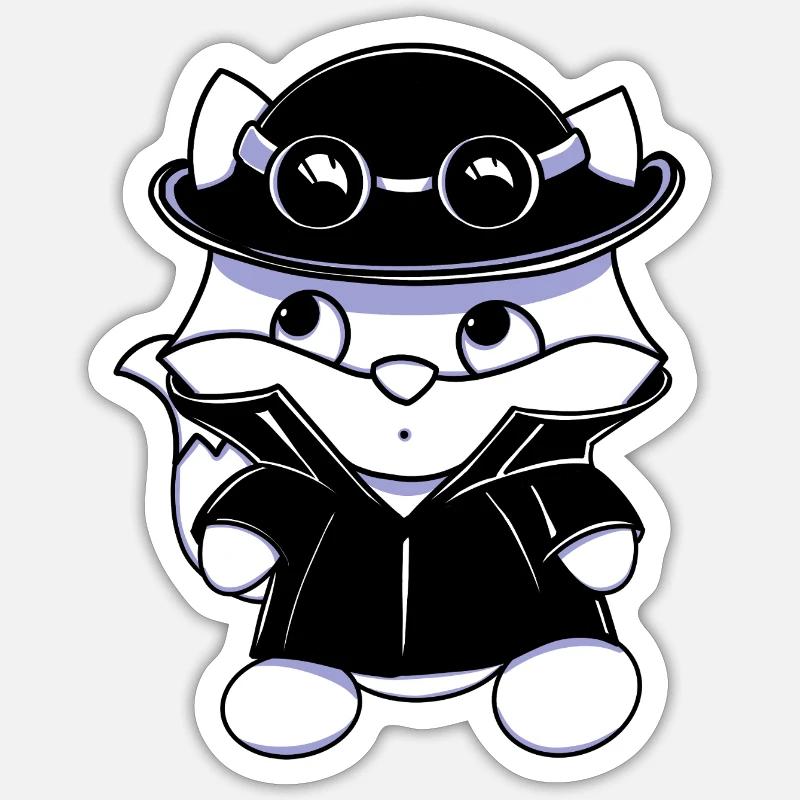 Petit détective - Sticker taille S (10 x 10 cm) - blanc mat