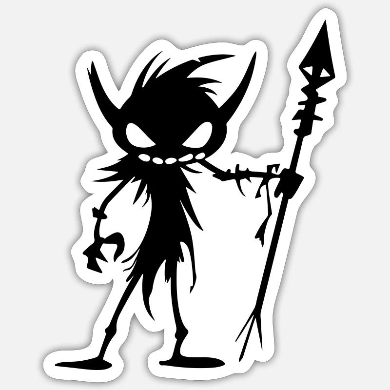 Goblin Ork - Sticker Größe S (10 x 10 cm) - Mattweiß