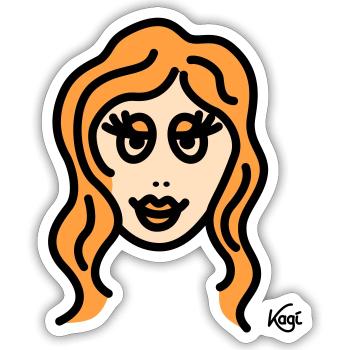 Virgo tall - Sticker size S (10 x 10 cm) - white matte - Front